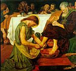 Peter Canvas Paintings - Jesus washing Peter's feet at the Last Supper